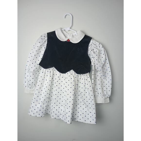 Vtg Christian Dior Size 4 Dress White Poka Dot Jeuness Blue Vtg Christian Dior Size 4 Dress White Poka Dot Jeuness Blue